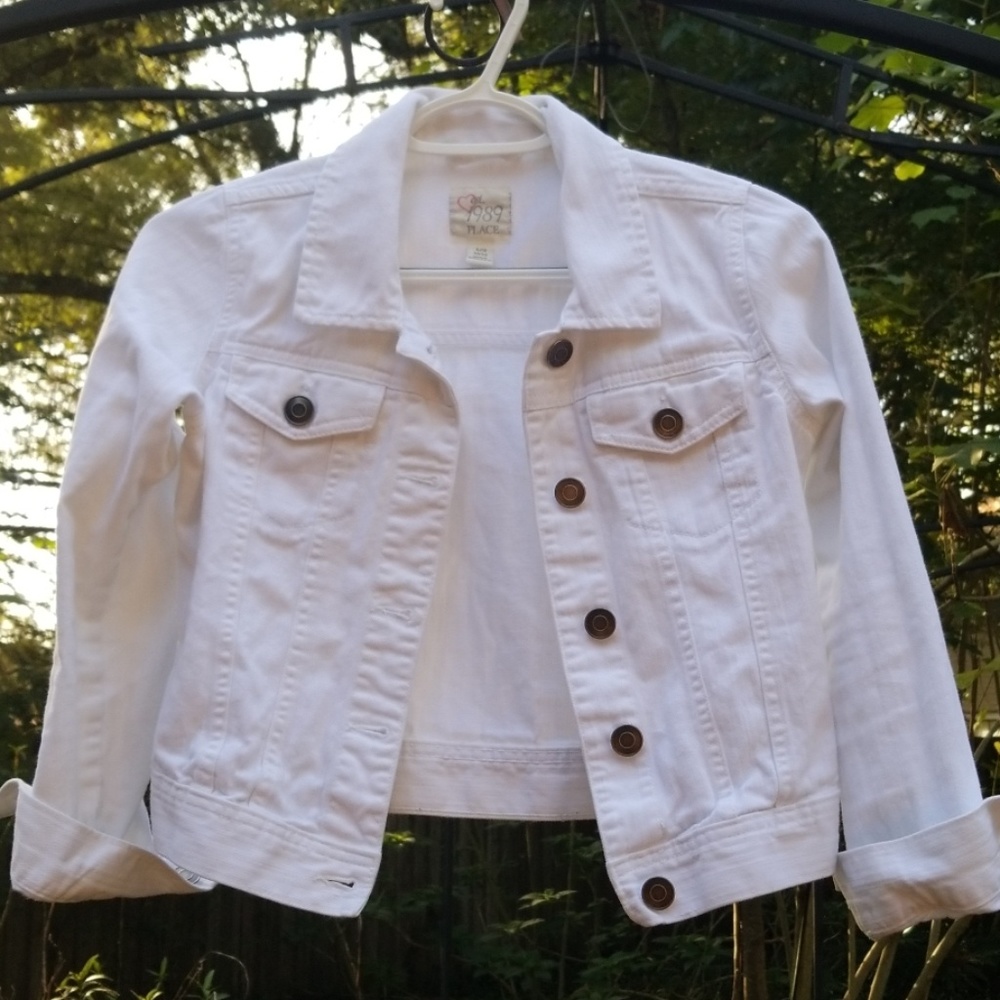White Denim Jacket L